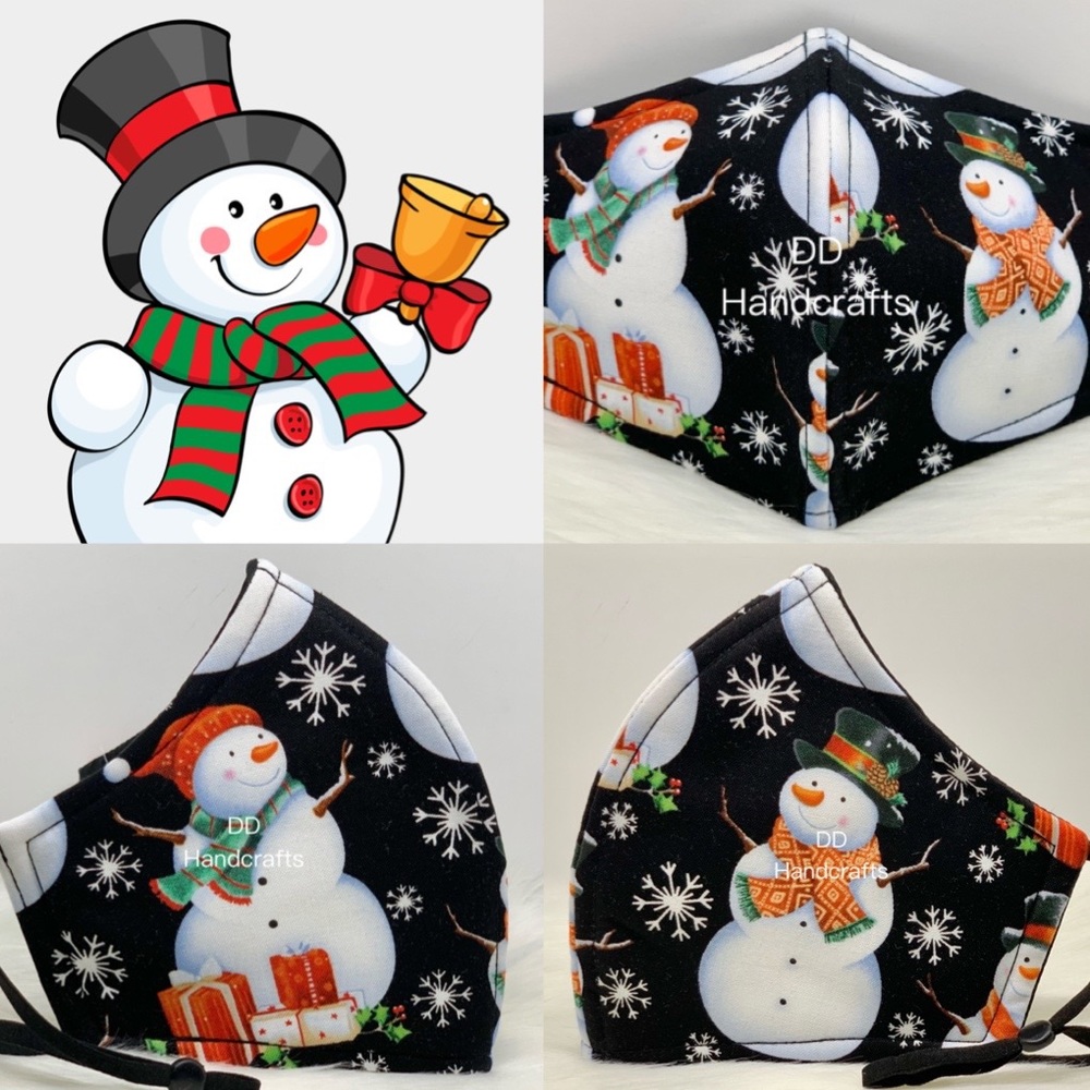 Christmas Snowman designer adult face mask